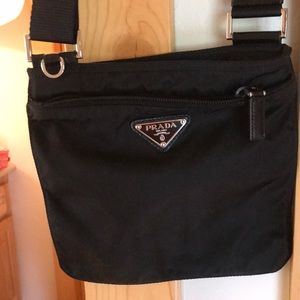 Prada black barely used crossbody bag